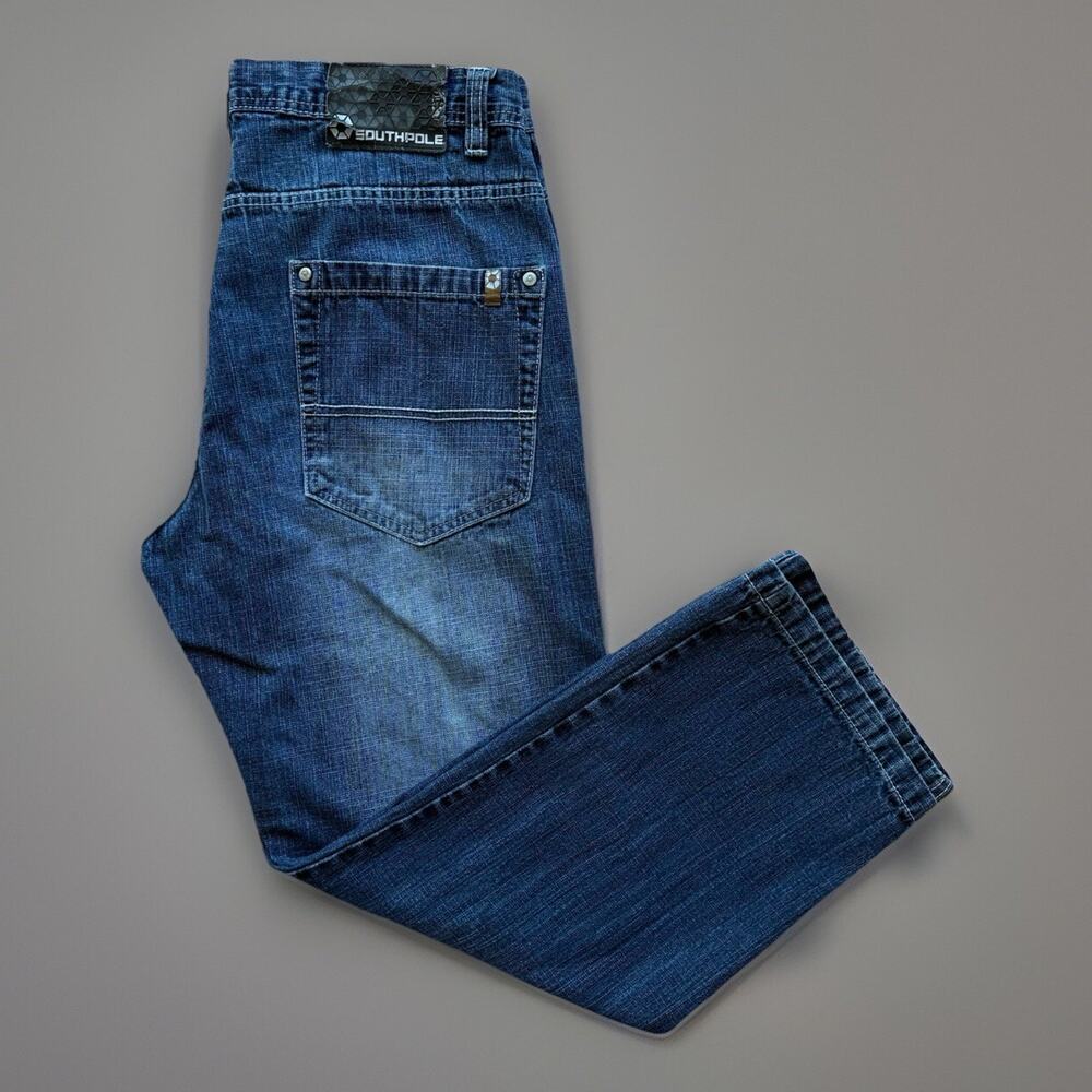 Vintage Southpole Jeans 34 Blue Y2K Baggy Denim Skater Punk Streetwear New York
